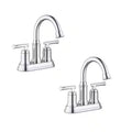 4 in. Centerset Double-Handle High-Arc Bathroom Faucet Polished Chrome 2-Pack L488