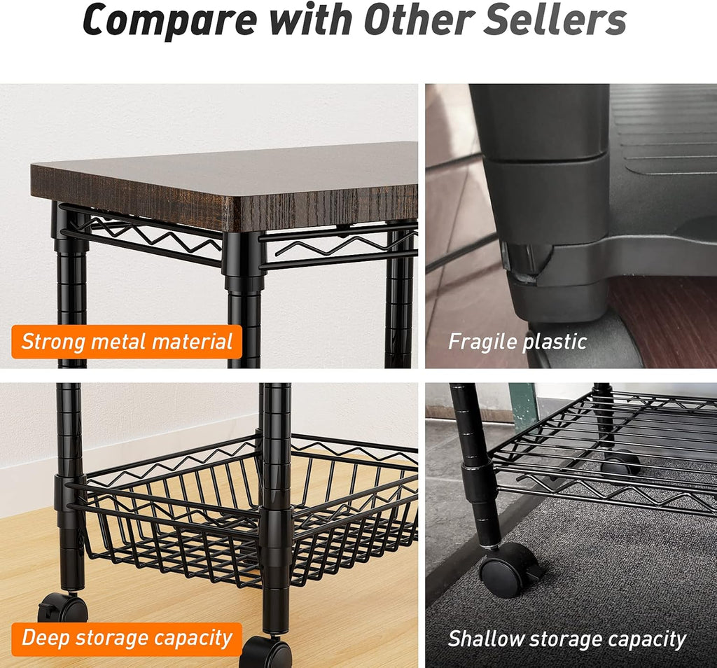 Printer Stand with Storage, Metal, Pack of 2 V9249