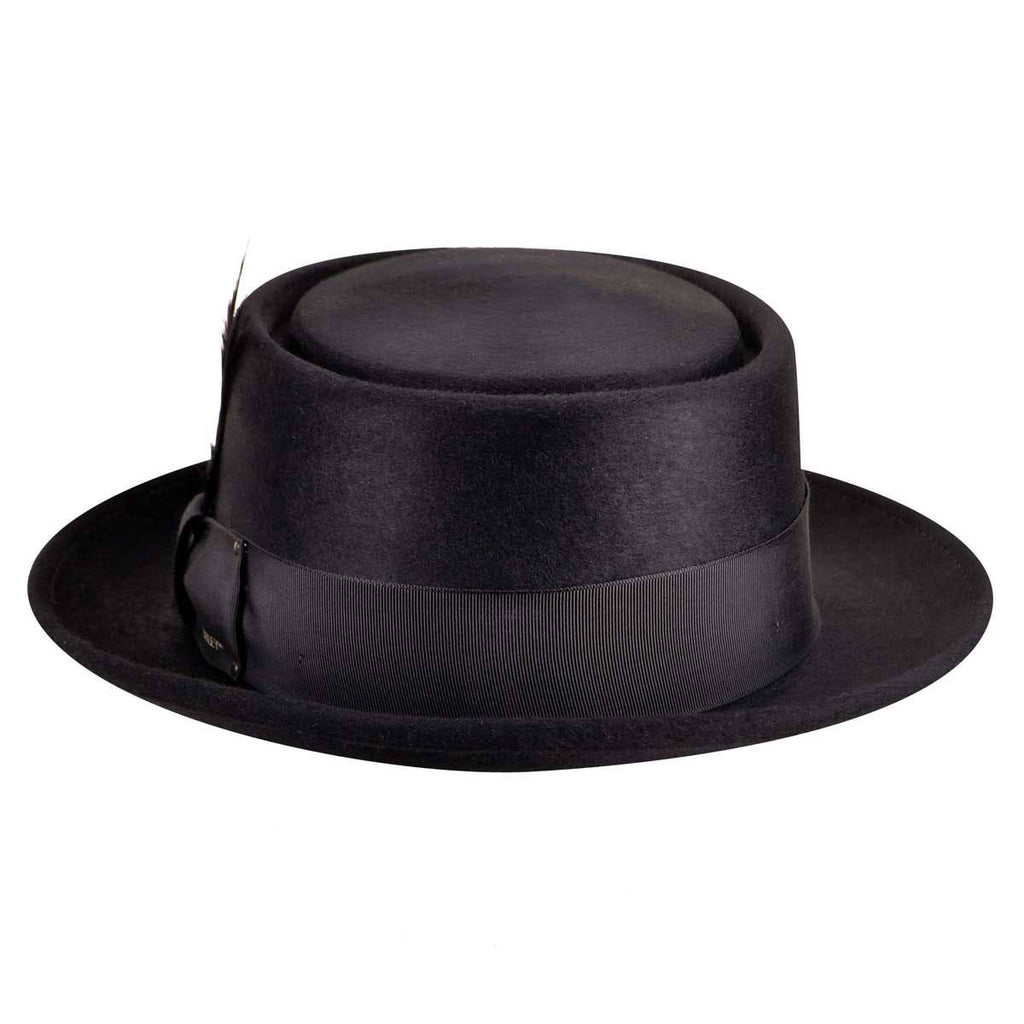 Black Pork Pie Hat T9343
