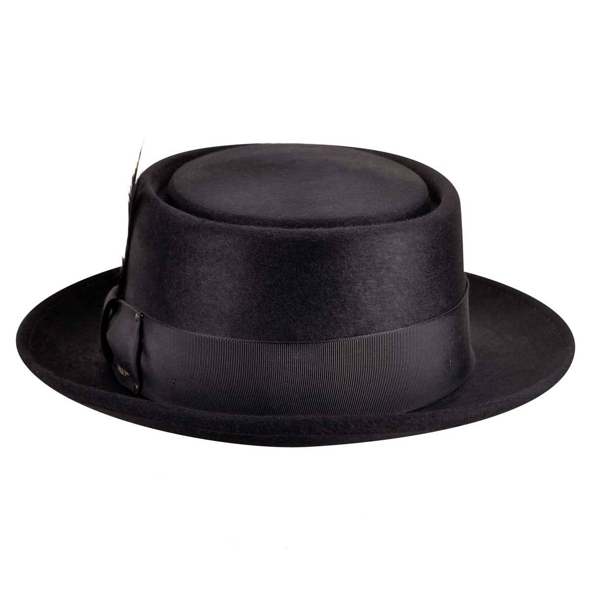 Black Pork Pie Hat T9343