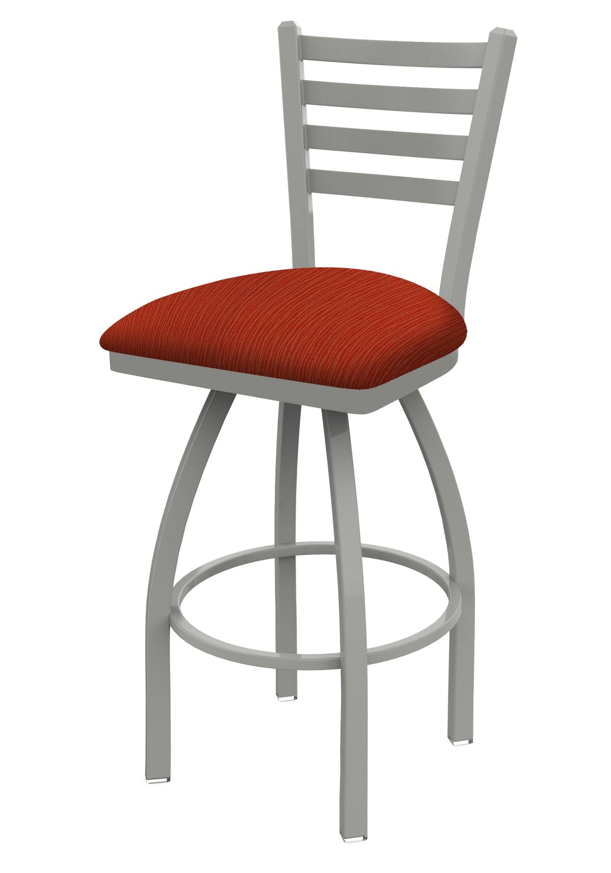 25-inch Swivel Counter Stool with Anodized Nickel Finish and Graph Poppy Seat D40072