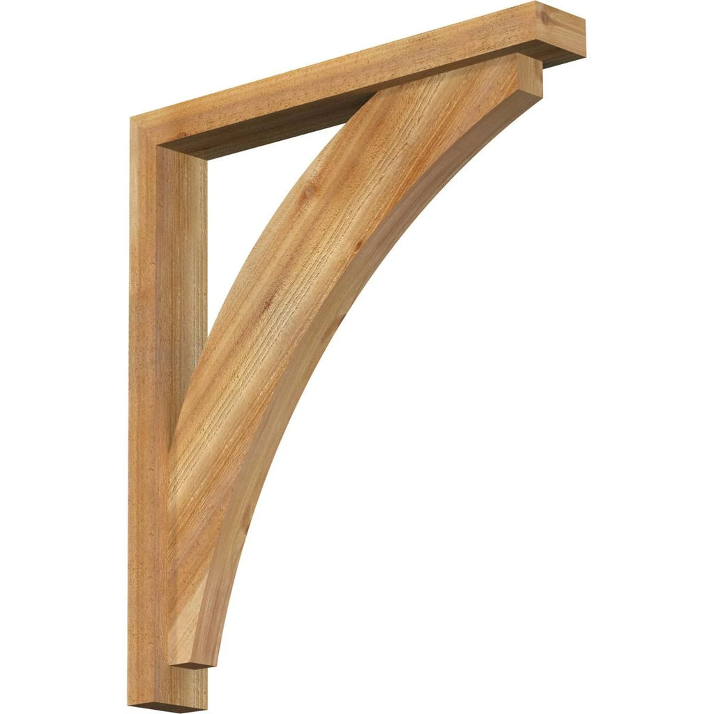 4x22W x 28x22D x 32x22H Rough Sawn Bracket with Offset Brace, Western Red Cedar N275