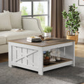 Square Wood Coffee Table with Storage C22068
