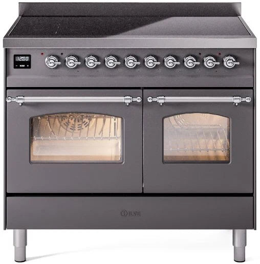 40 Induction Range with Electric Oven in Matte Graphite V2355