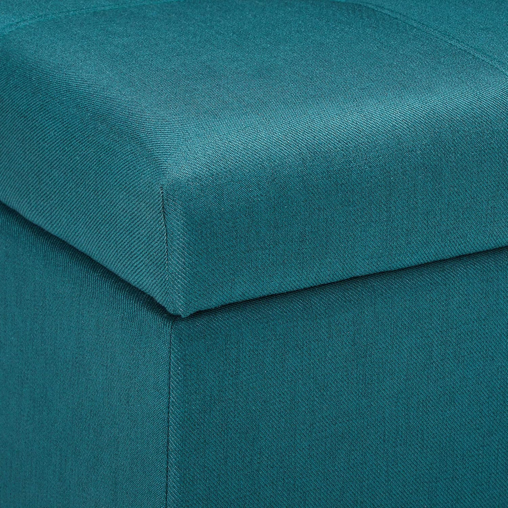 Dark Teal Fabric Storage Ottoman A4157