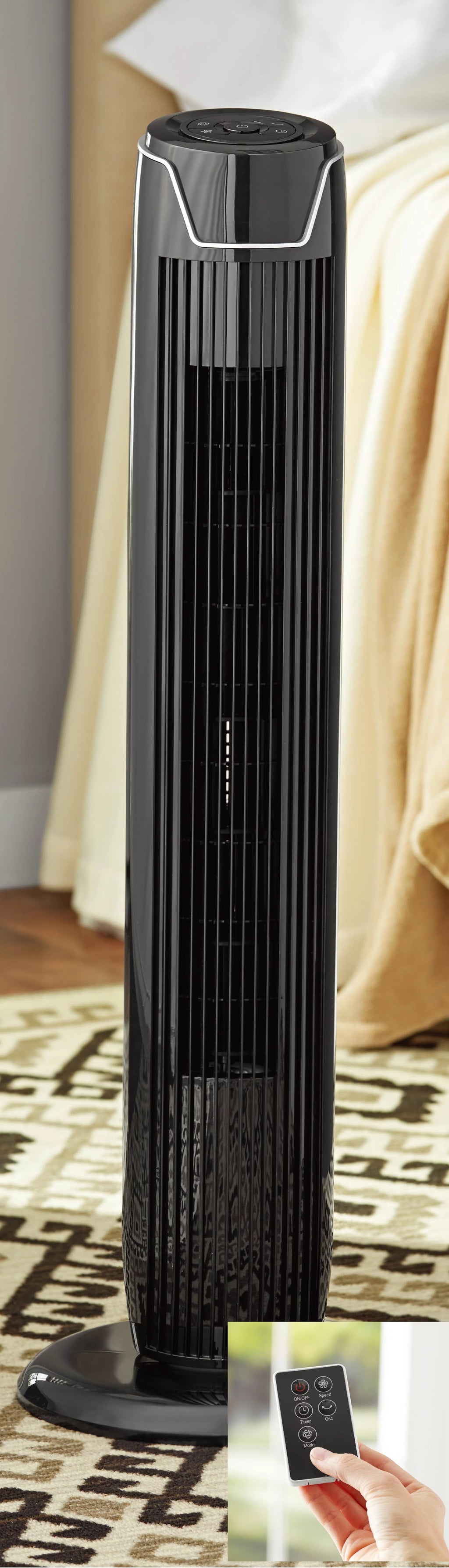 Black 3-Speed Oscillating Tower Fan T583