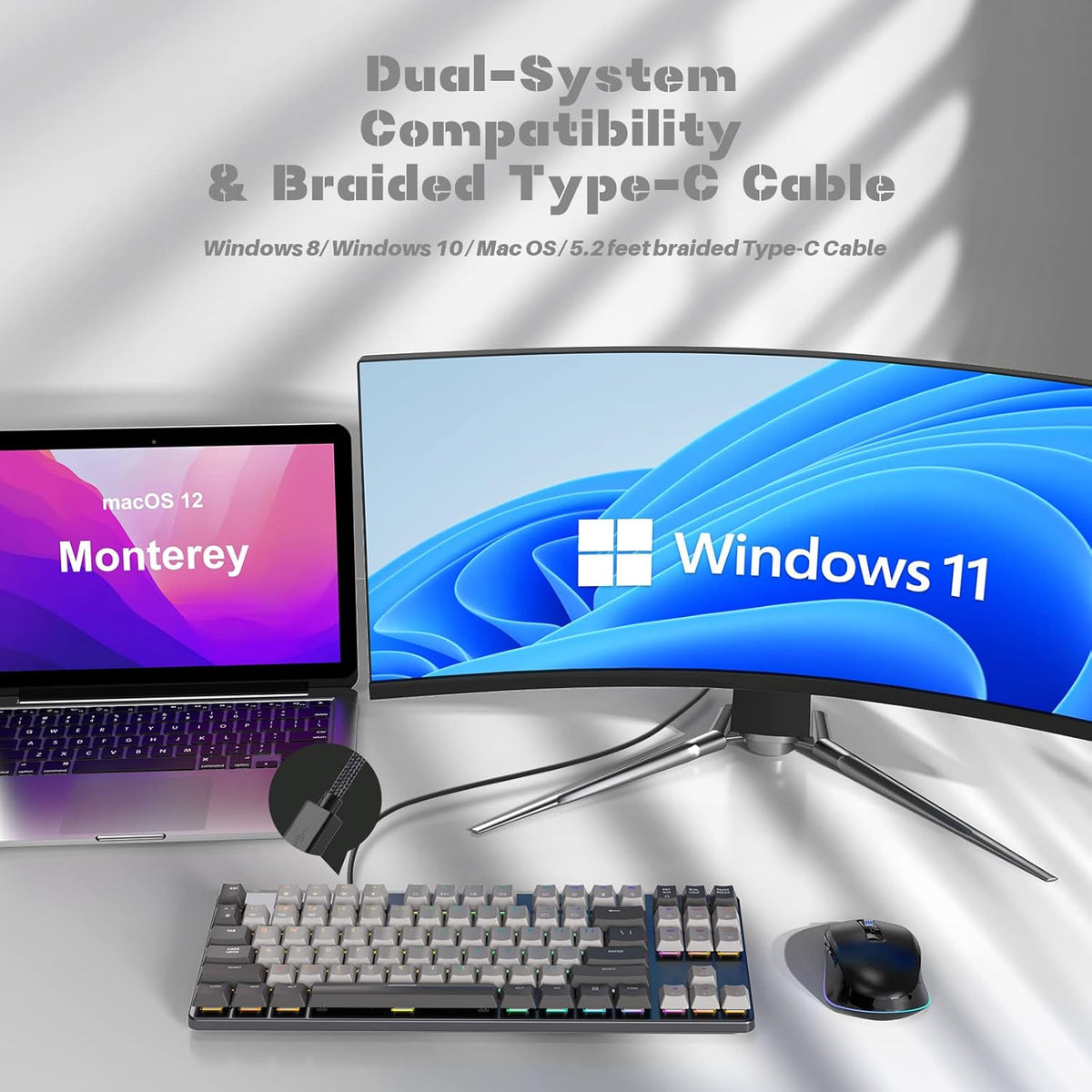 87 Keys RGB Mechanical Keyboard, Low Profile Aluminum TKL Hot-Swappable Ultra-Slim Y6820