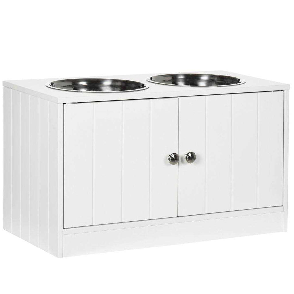 Large Elevated Dog Bowls with Storage Cabinet Y701524