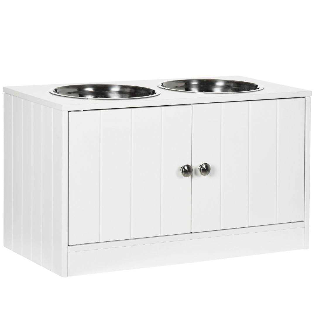 Large Elevated Dog Bowls with Storage Cabinet Y701524