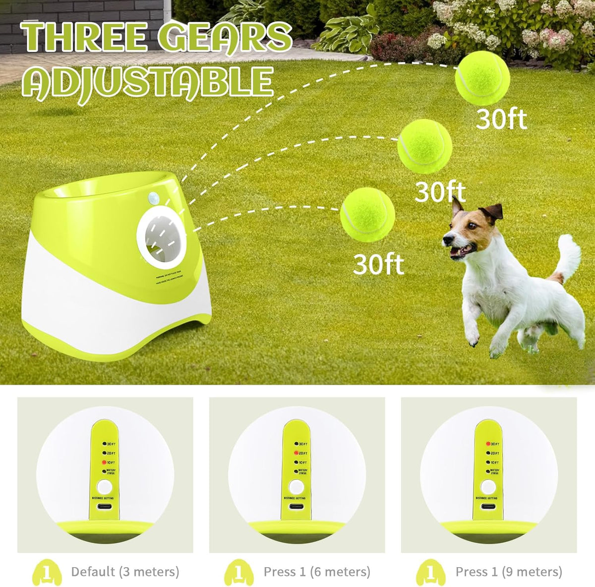 Automatic Ball Launcher for Dogs, 6PCS Tennis Balls Included C65519