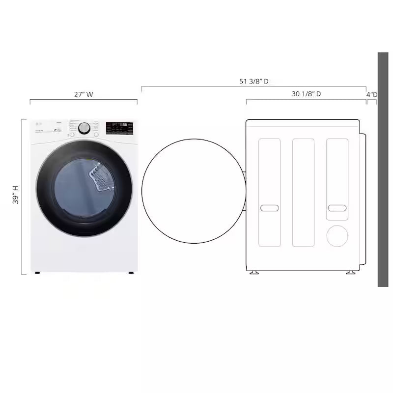 7.4 Cu. Ft. Vented Electric Dryer in White O1004