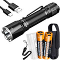 Tactical Flashlight with 2X 5000mAh USB-C Rechargeable Battery M405058