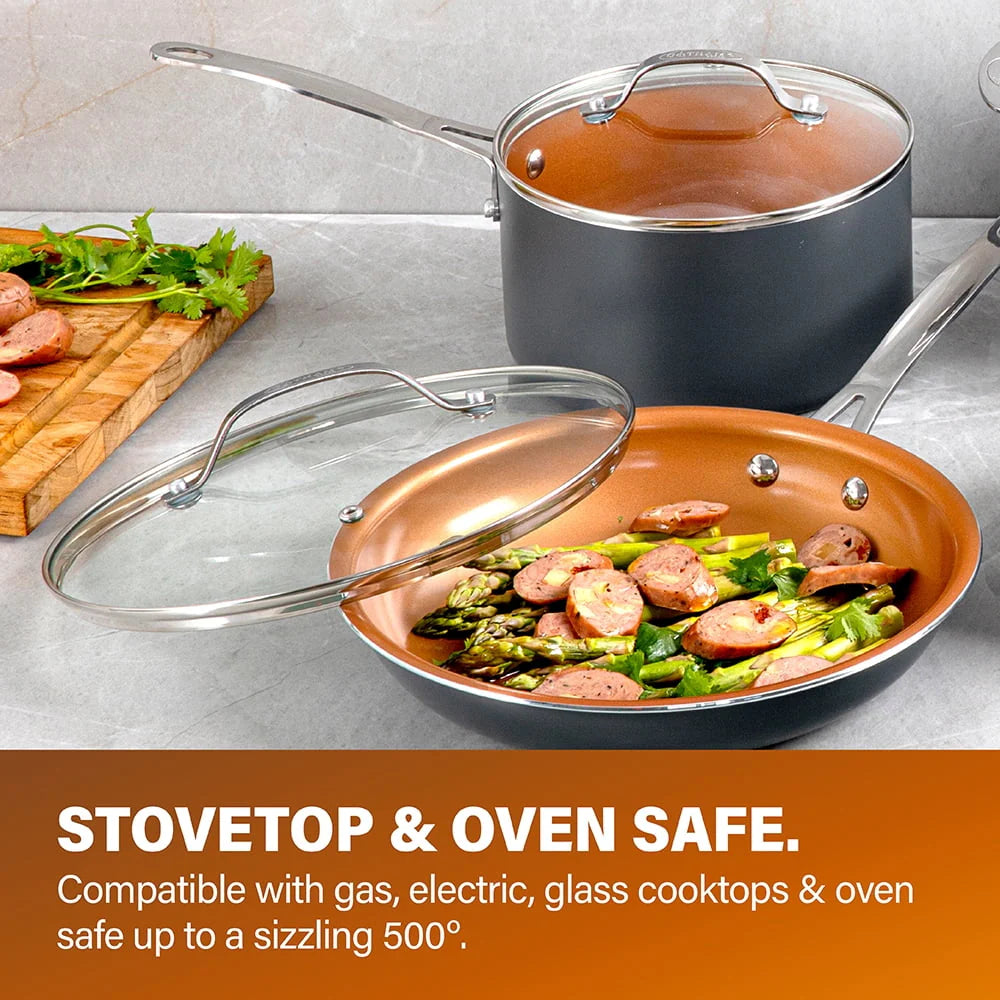32 Pcs Nonstick Cookware Bakeware and Food Storage Set E7467