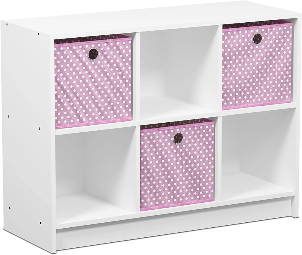 6 Cube Storage Organizer Bookcase with Bins V329