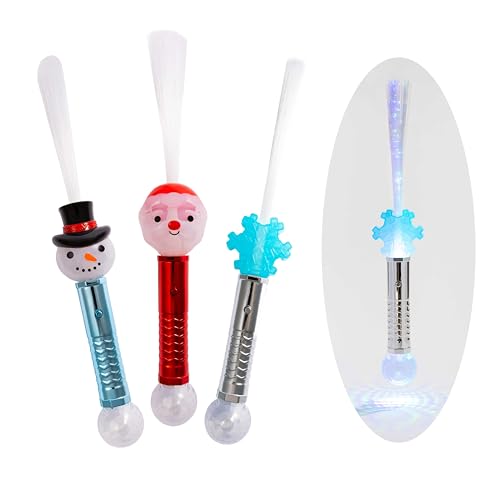 Christmas Fiber Optic Wands Light Up LED Holiday Toy 3 Pack D587763