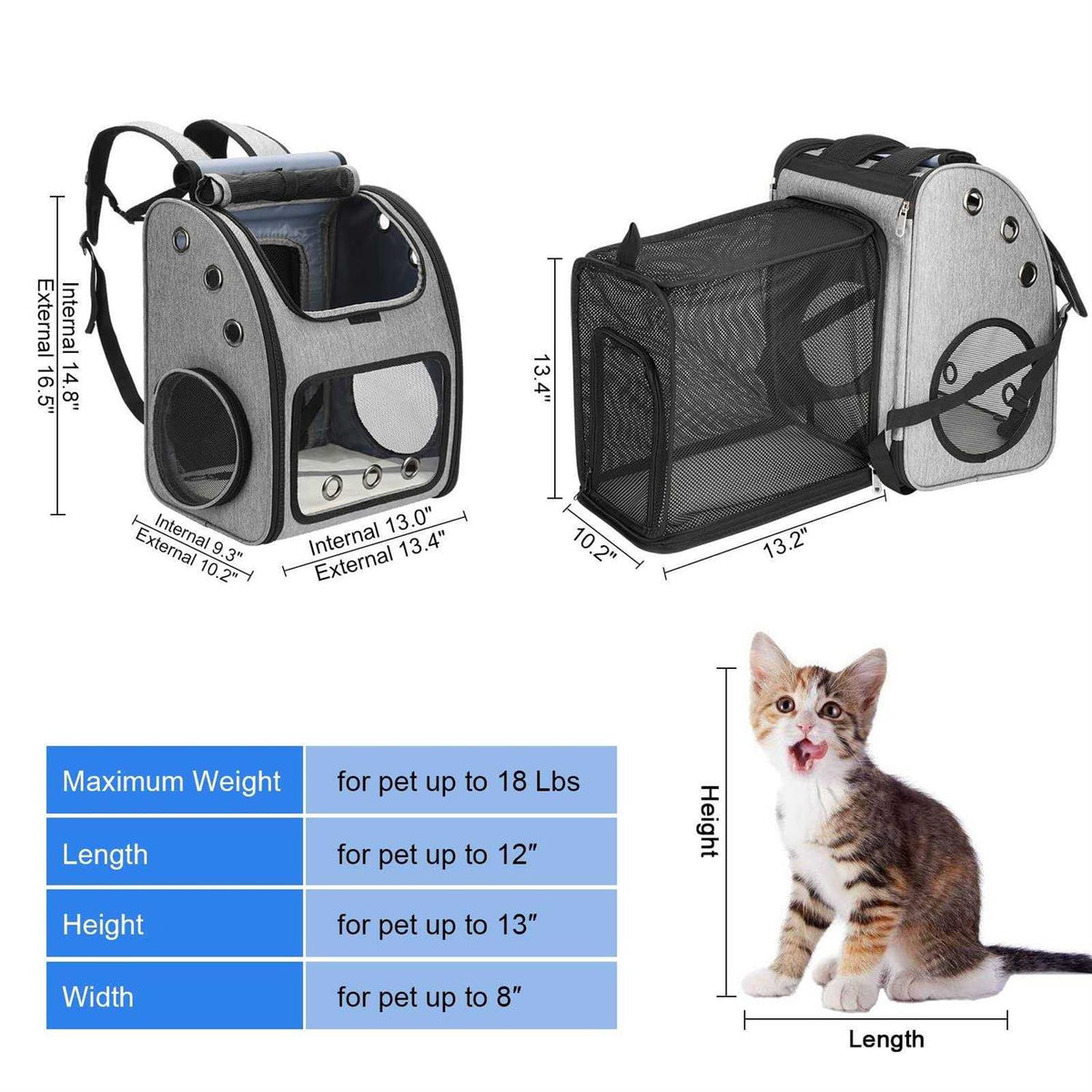 Expandable Pet Carrier Backpack A690