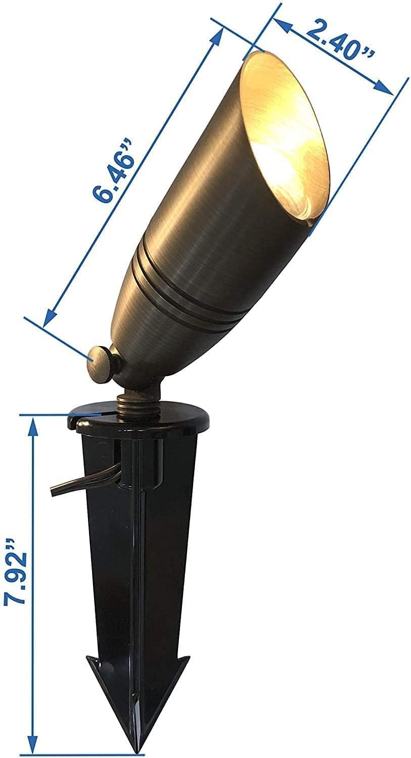 Solid Brass 6 Packs 12V Low Voltage Waterproof Landscape Spotlight M242563