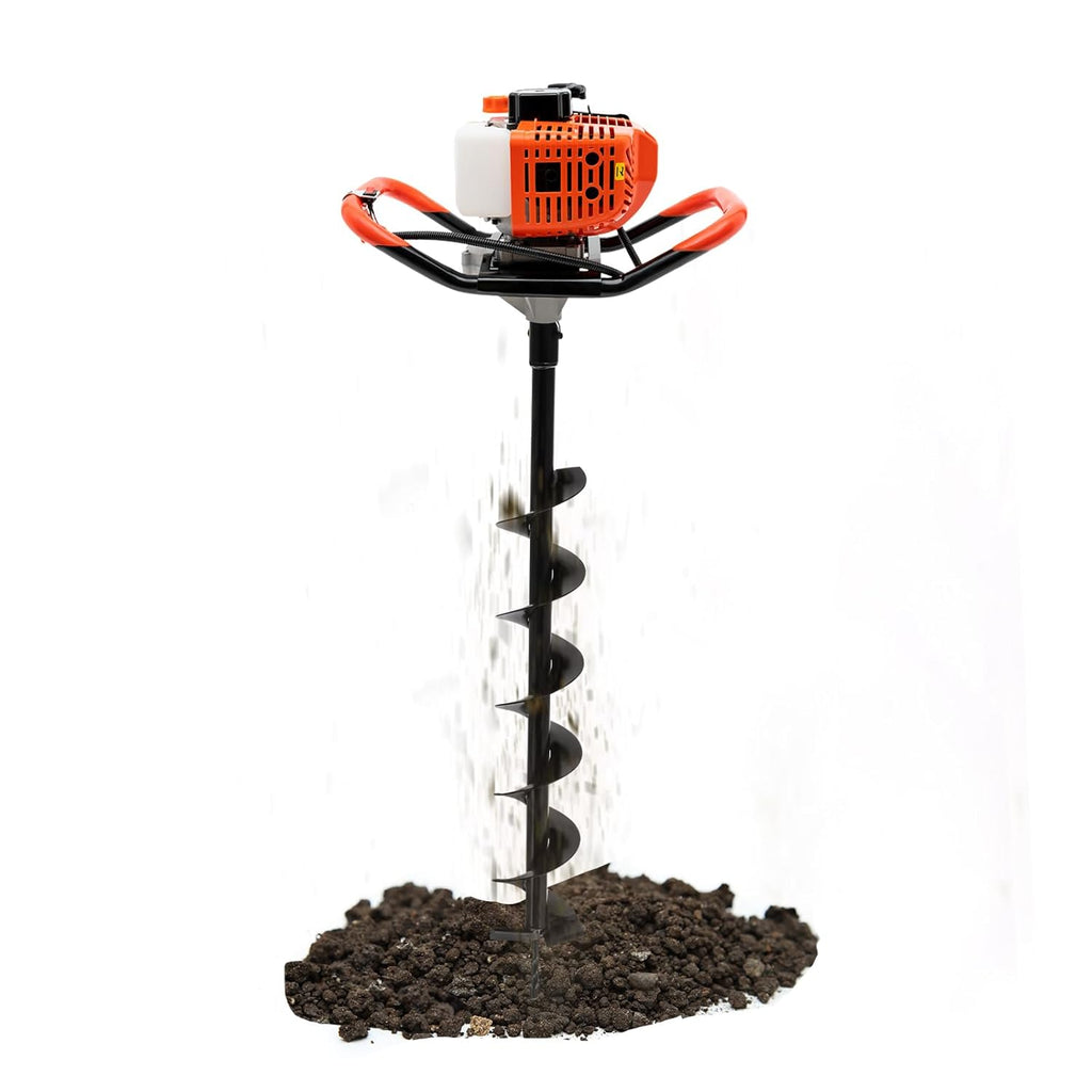 52cc 2 Stroke Gas Powered Post Hole Digger with Drill Bits and Extension Rods A6193