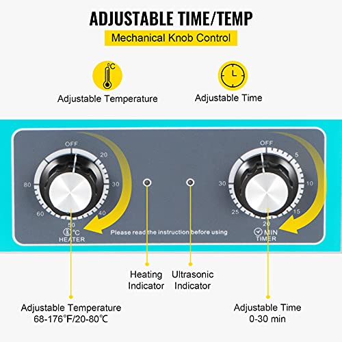 10L Ultrasonic Cleaner 304 Stainless Steel with Heater Timer I5313