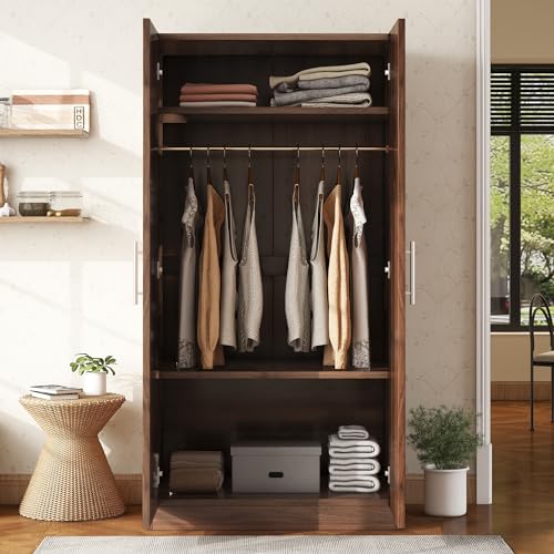4 Door Wooden Wardrobe Closet with 2 Drawers R51847