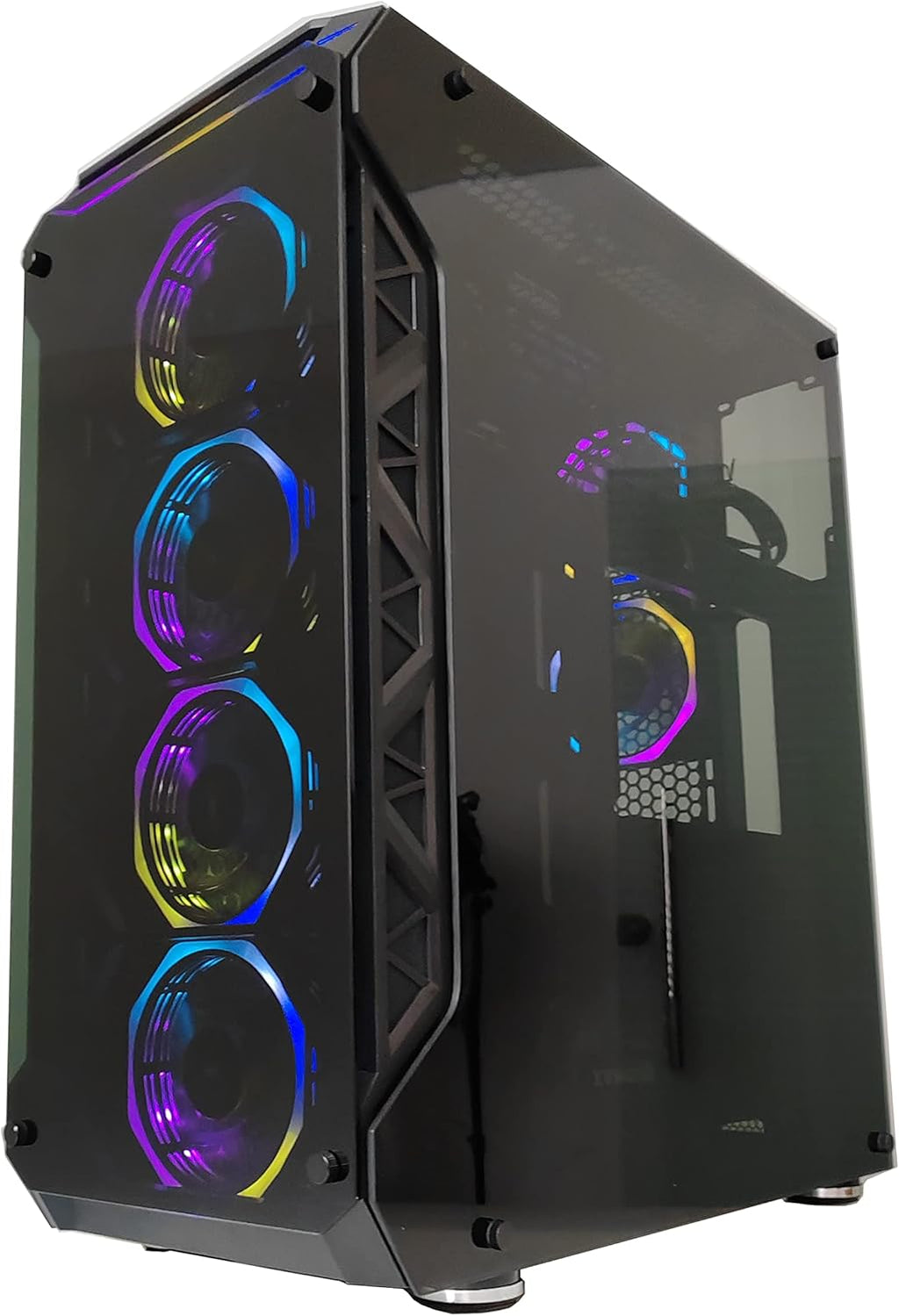 Full-Tower E-ATX Computer Gaming Case with 3-Sided Reinforced Glass, USB 3.0, 6 12cm Fans Q74954