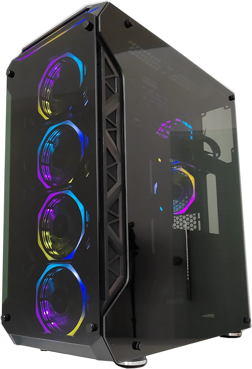 Full-Tower E-ATX Computer Gaming Case with 3-Sided Reinforced Glass, USB 3.0, 6 12cm Fans Q74954
