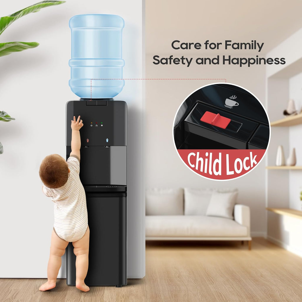 3 Temperatures Top Loading Water Dispenser with Storage Cabinet L128