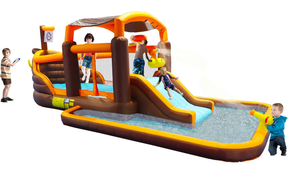 Inflatable Bounce Slide Water Park with Play Pool and Blower H221