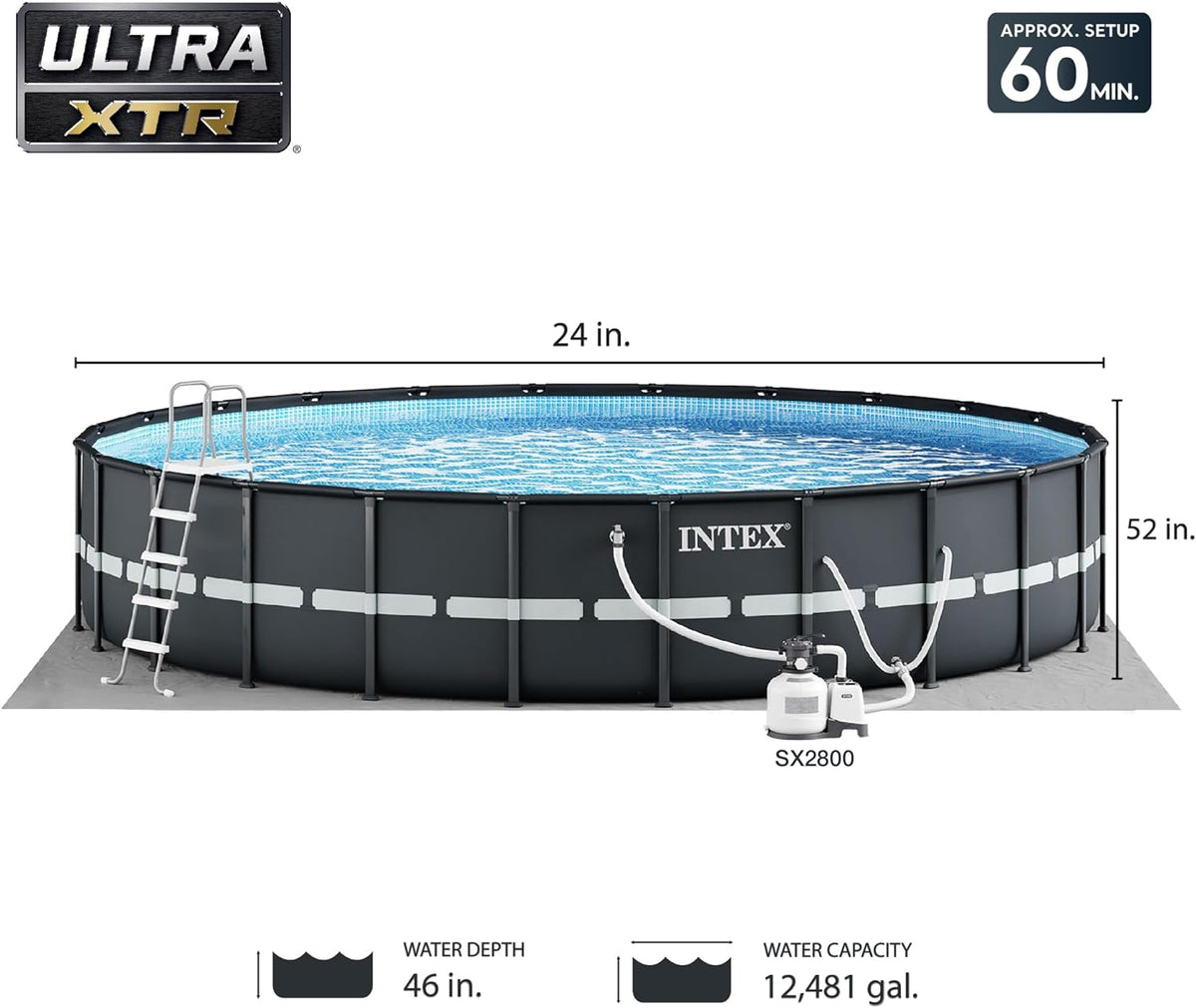 24ft x 52in Above Ground Swimming Pool Set with Sand Filter Pump F2031