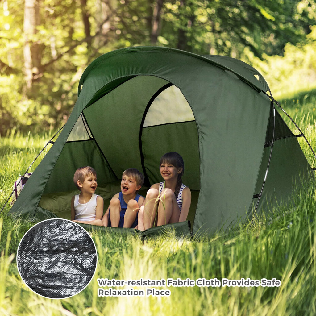 2-Person Elevated Camping Tent Cot with External Cover Green P4963