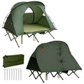 2-Person Elevated Camping Tent Cot with External Cover Green P4963