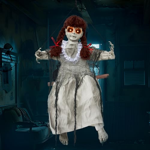 Hanging Halloween Decorations with Sound and Light Up Eyes A10048