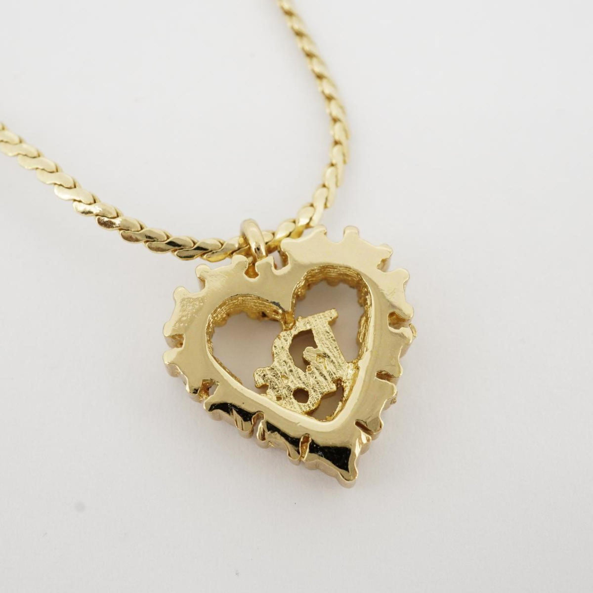 Gold Plated Rhinestone Heart Necklace M101365