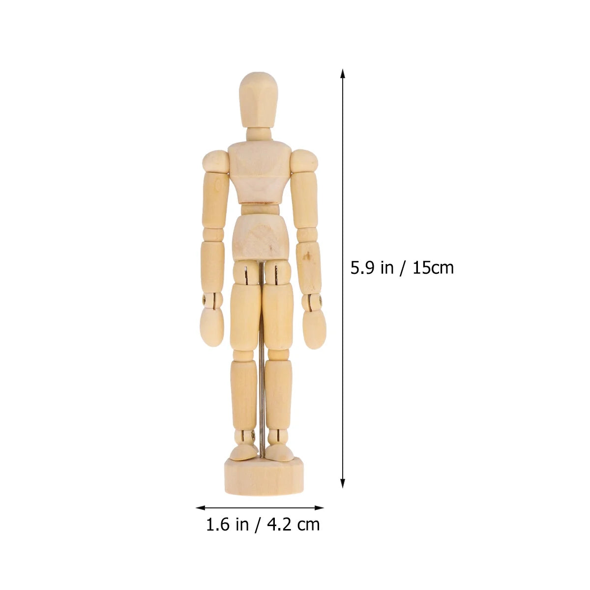 Wooden 3D Movable Joint Puppet Doll (5.5 Inches) N82978