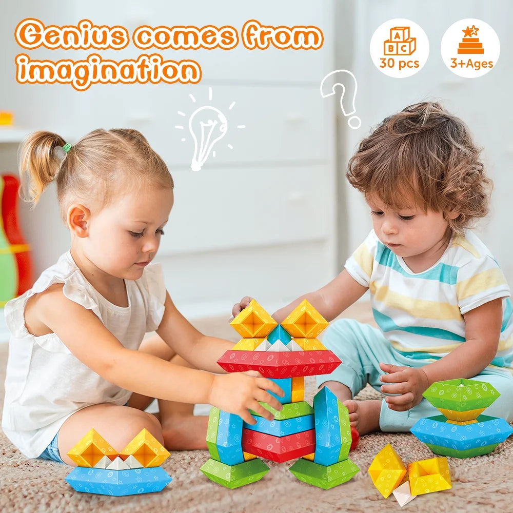 30PCS Multicolor Stacking Game Block Set Educational Toys N9661