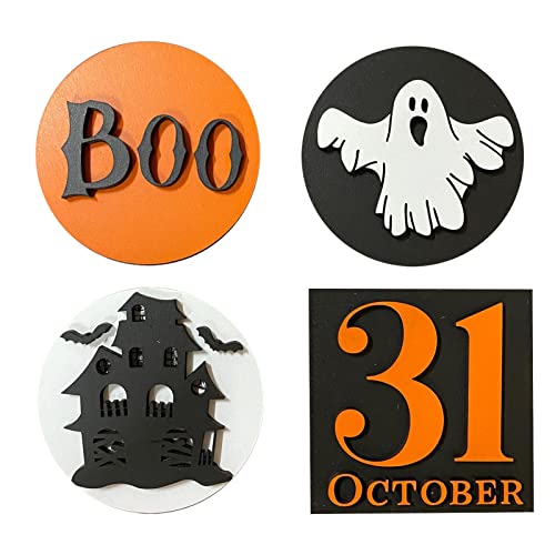 4 Pieces Halloween Tiered Tray Decor Set H940647