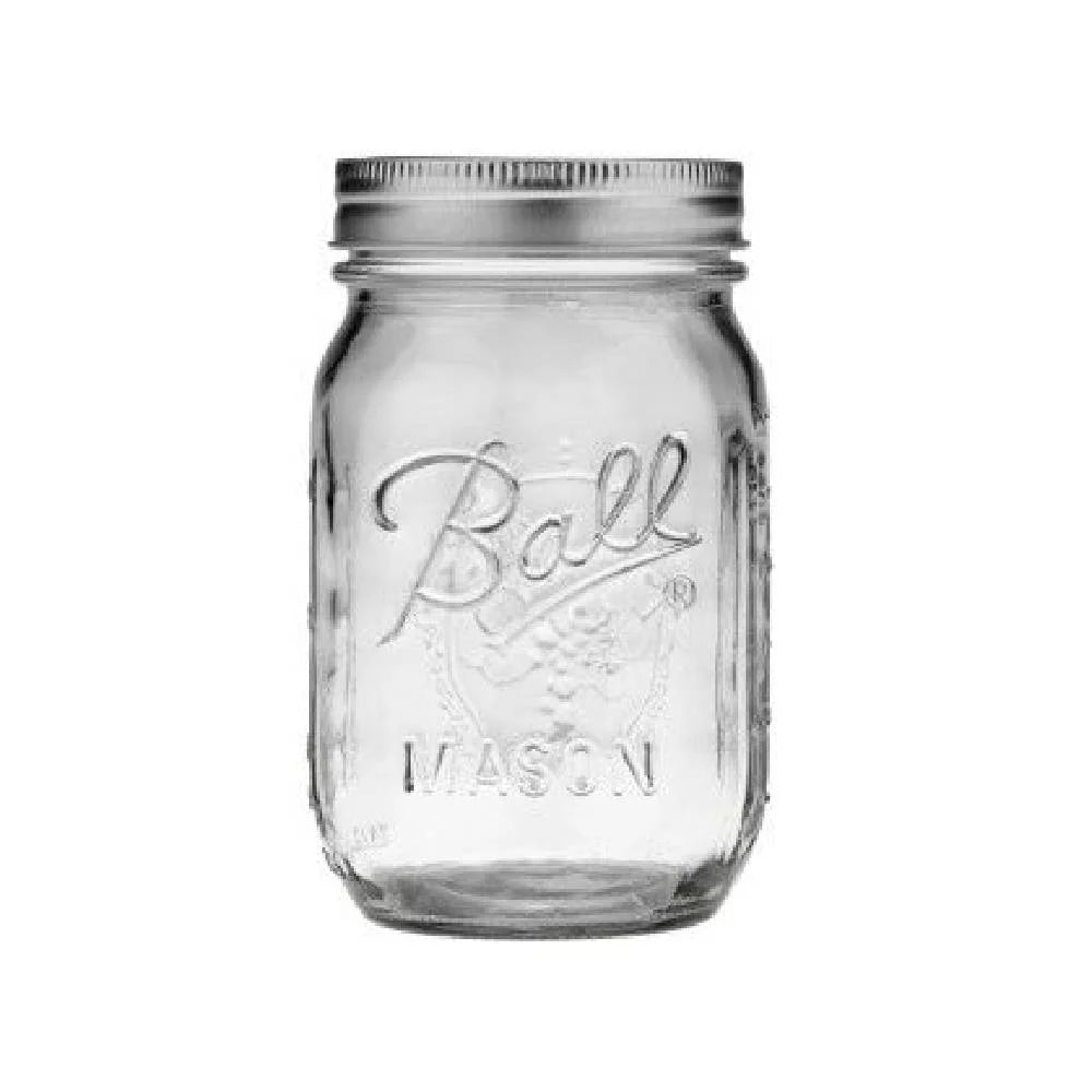 16 oz Glass Mason Jar with Lid and Band 12-Pack K709