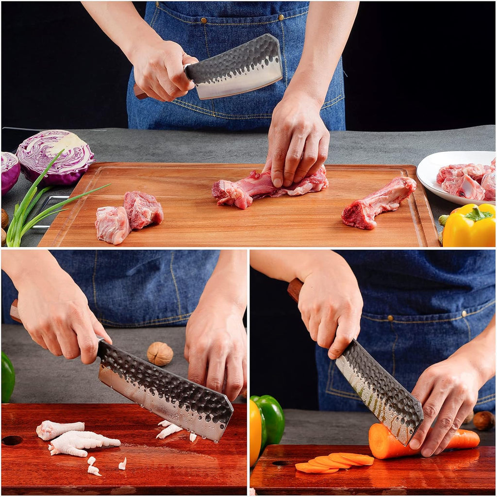 Black 7 inch High Carbon Steel Bone Chopping Knife L121