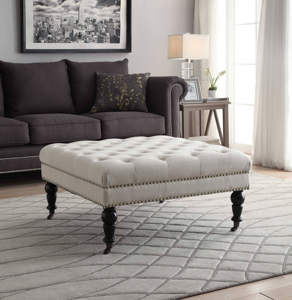 Natural Square Tufted Ottoman O647442