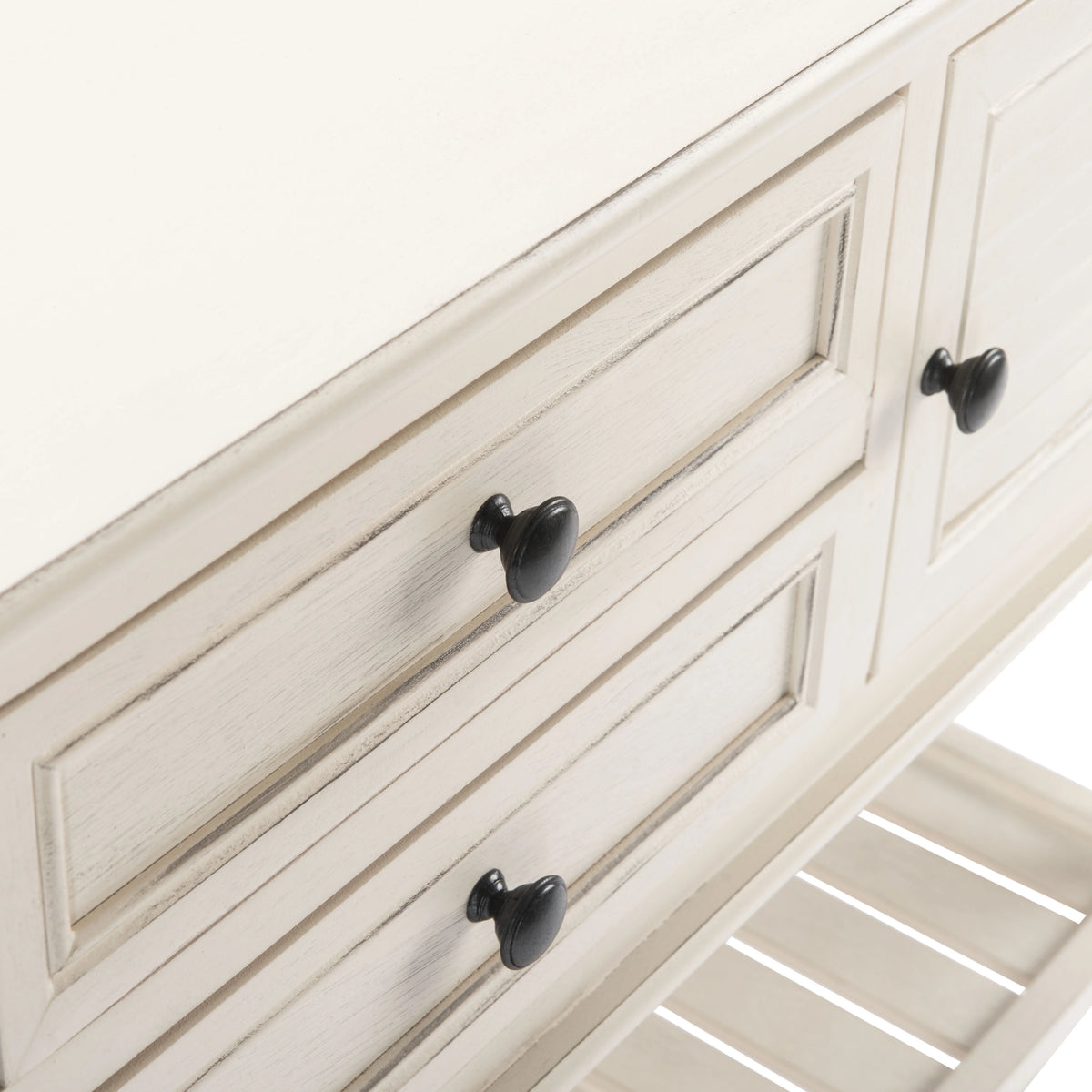 White Wood Console Table with Drawer F722917