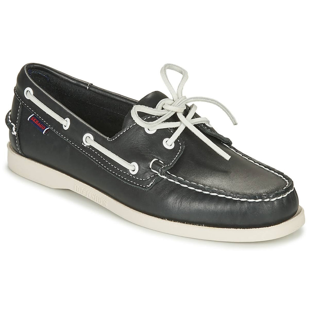 Blue Navy Leather Boat Shoes N41578