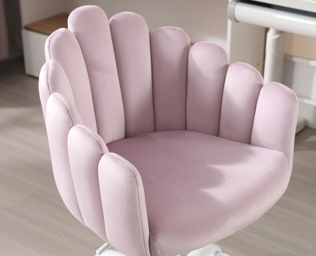 Purple Velvet Adjustable Kids Swivel Chair A158833