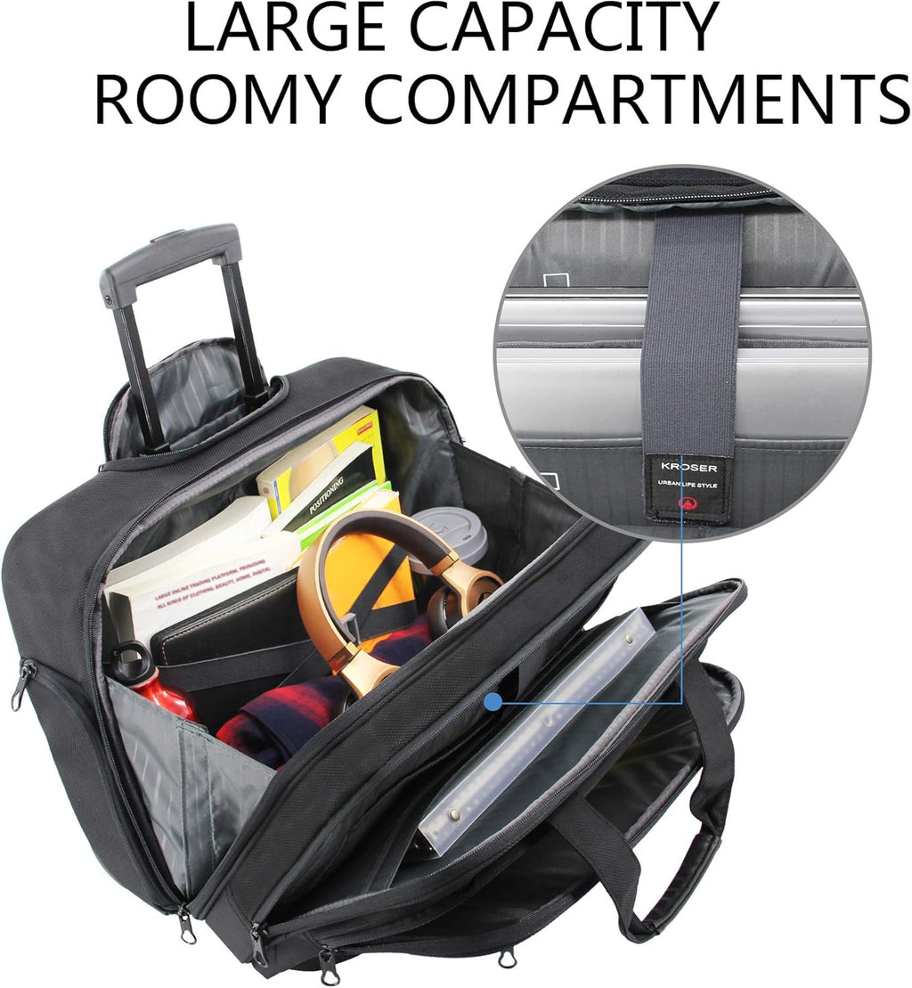 Rolling Laptop Bag Wheeled Briefcase for 17.3 Inch Laptop U79125