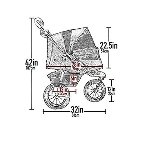 No-Zip Pet Stroller with Gel-Filled Tires F990545