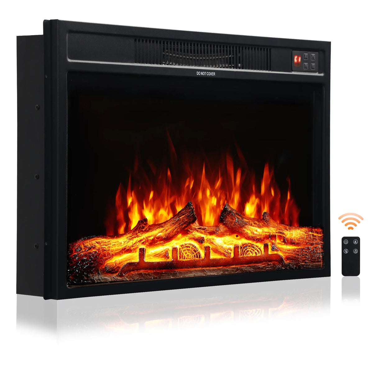 Electric Fireplace Heater with Thermostat, Remote Control Y560925