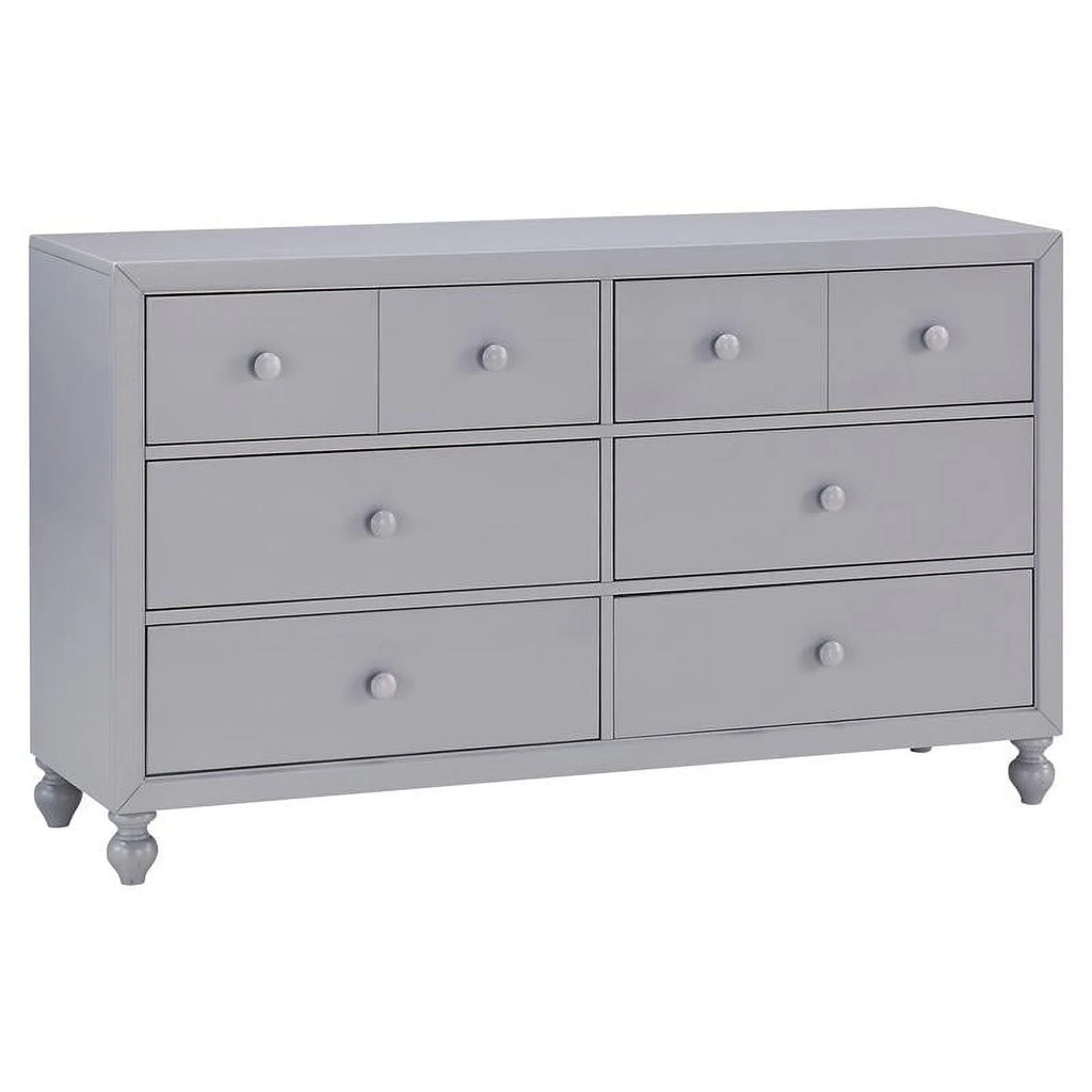 Gray 6 Dovetail Drawers Modern Wood Dresser I445307