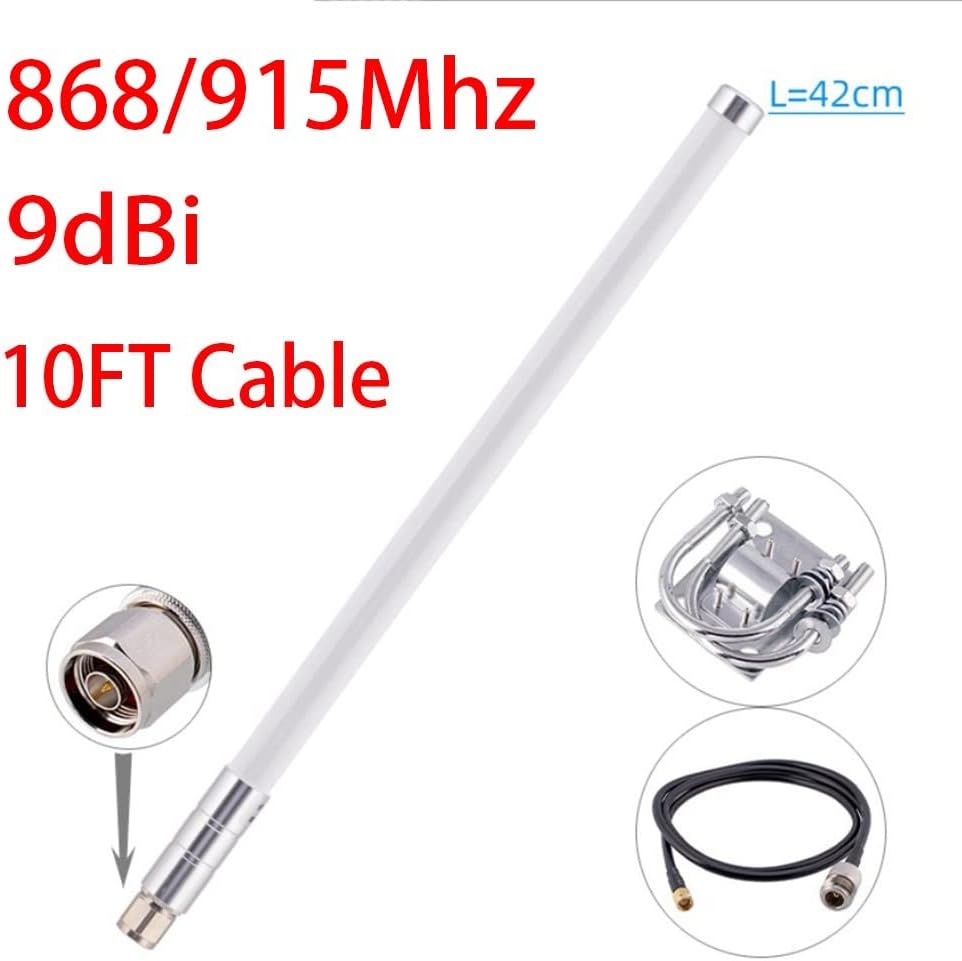 9dBi LoRa Gateway Antenna 868Mhz with 10FT Cable U1400