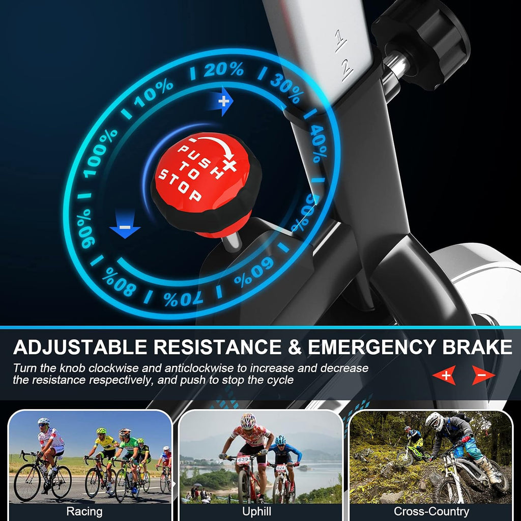 Magnetic Belt Drive Indoor Exercise Cycling Bike with LCD Monitor U5081