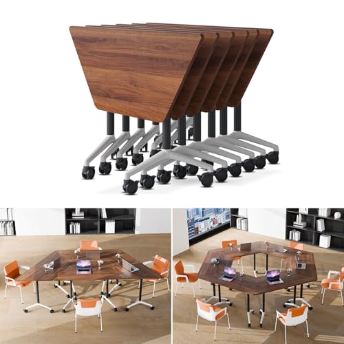 6 Pack Folding Conference Table On Wheels N2747