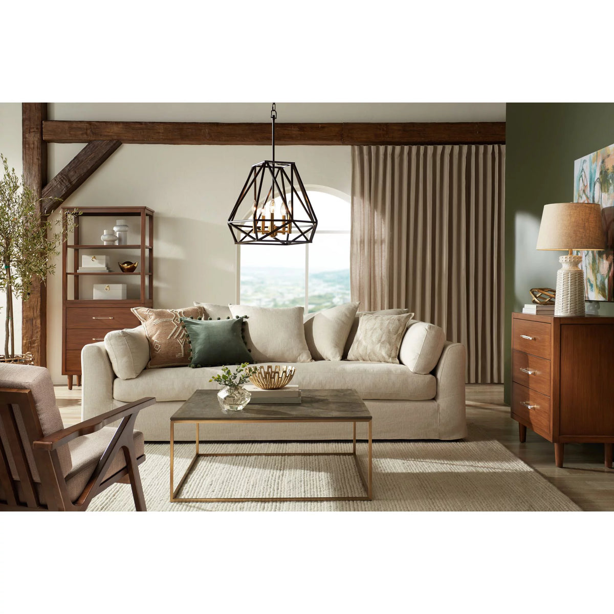26" High Cream White Glaze Table Lamp U1278